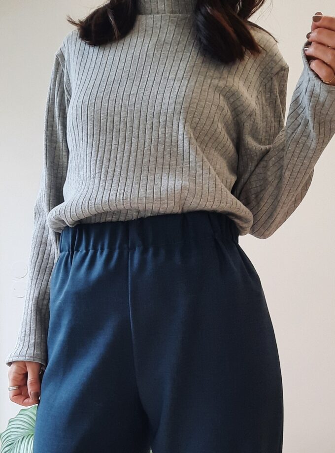 Violette - Lupetto grigio in lana/cotone