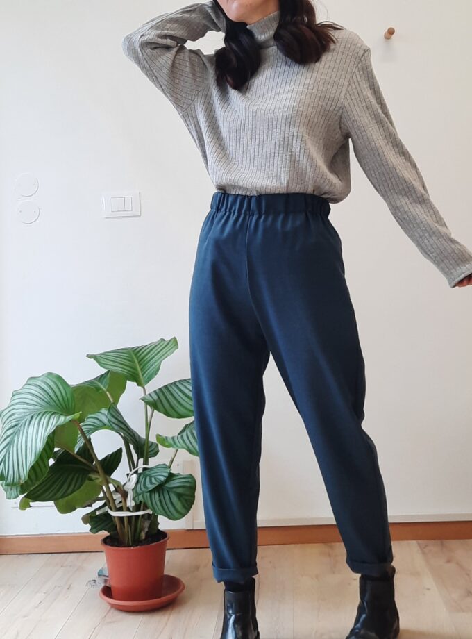 Violette - Lupetto grigio in lana/cotone